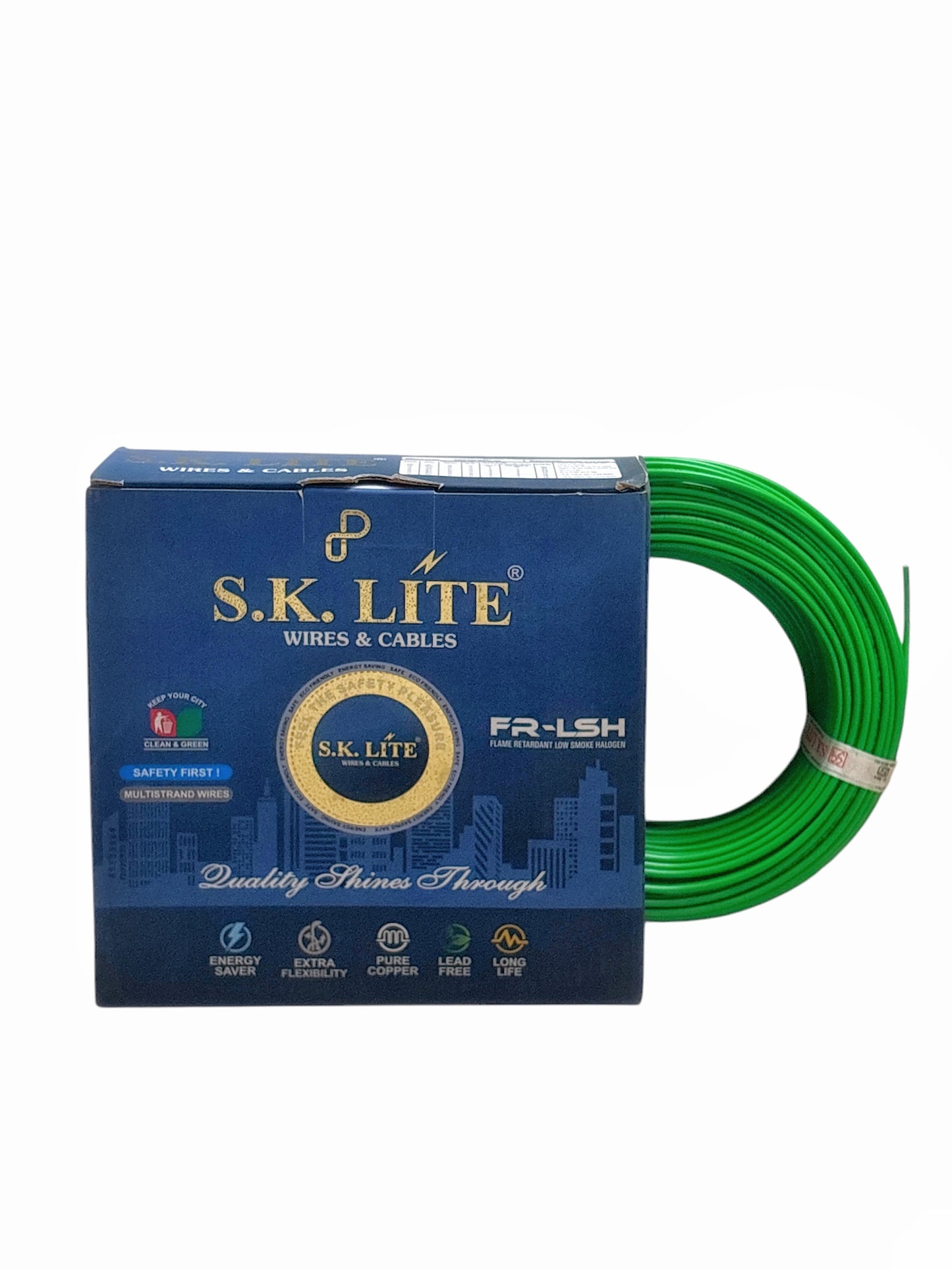 SK LITE FR-LS 0.75 Sq.mm PVC Insulated Copper Wire – 90 Metres, Single Core Flexible Electric Cable | Fire-Resistant, Low Smoke Wire for Domestic & Industrial Electrical Connections