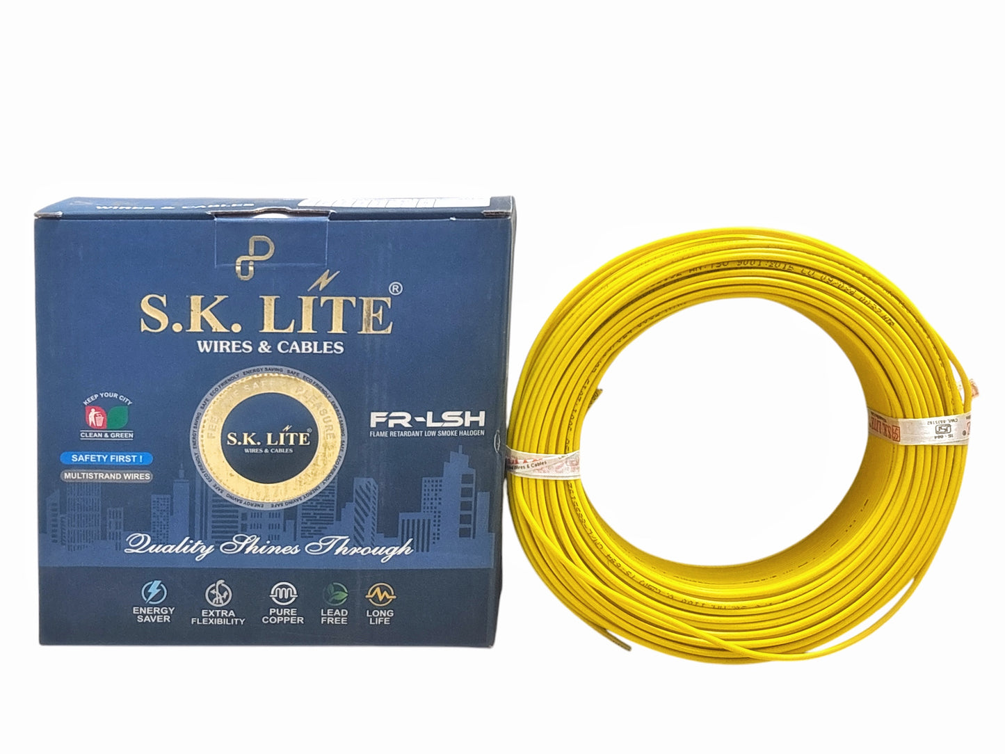 SK Lite FR-LS 1.5 Sq.mm Copper Wire – 90 Metres, Single Core Flexible Electric Cable | PVC Insulated, Flame Retardant Low Smoke (FRLS) Wire for House & Industrial Wiring Applications