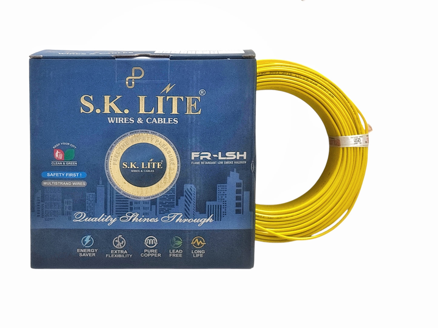 SK Lite FR-LS 1.5 Sq.mm Copper Wire – 90 Metres, Single Core Flexible Electric Cable | PVC Insulated, Flame Retardant Low Smoke (FRLS) Wire for House & Industrial Wiring Applications